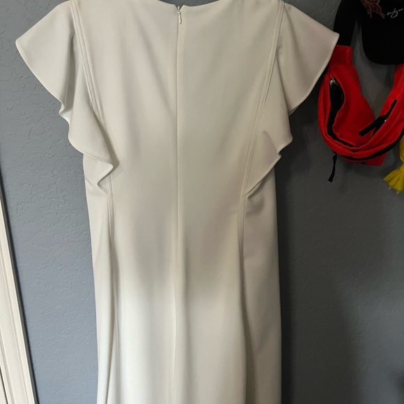 DKNY White Ruffle Sleeve Dress - Picture 3 of 6